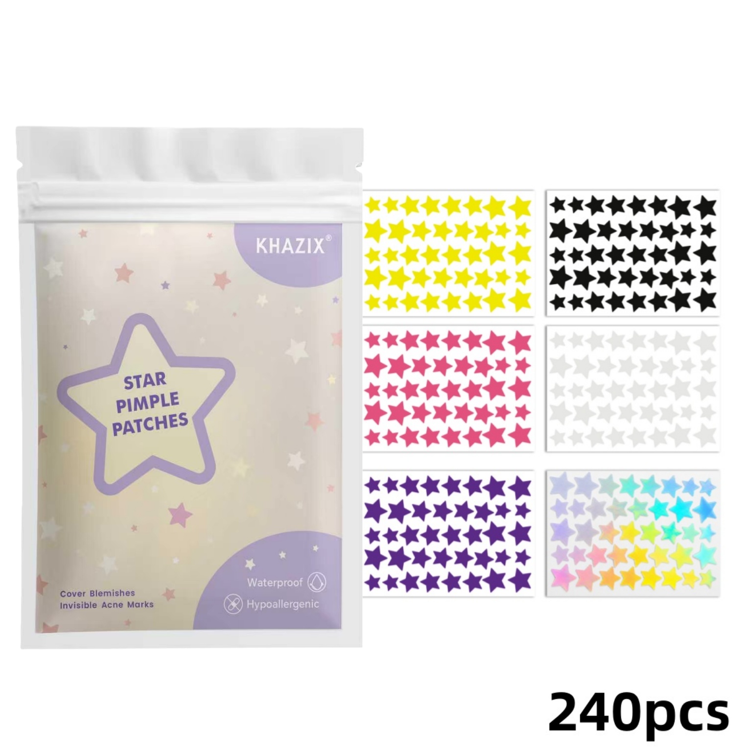 Hydrocolloid Acne Patch - 240pcs Star Pimple Patches For Face