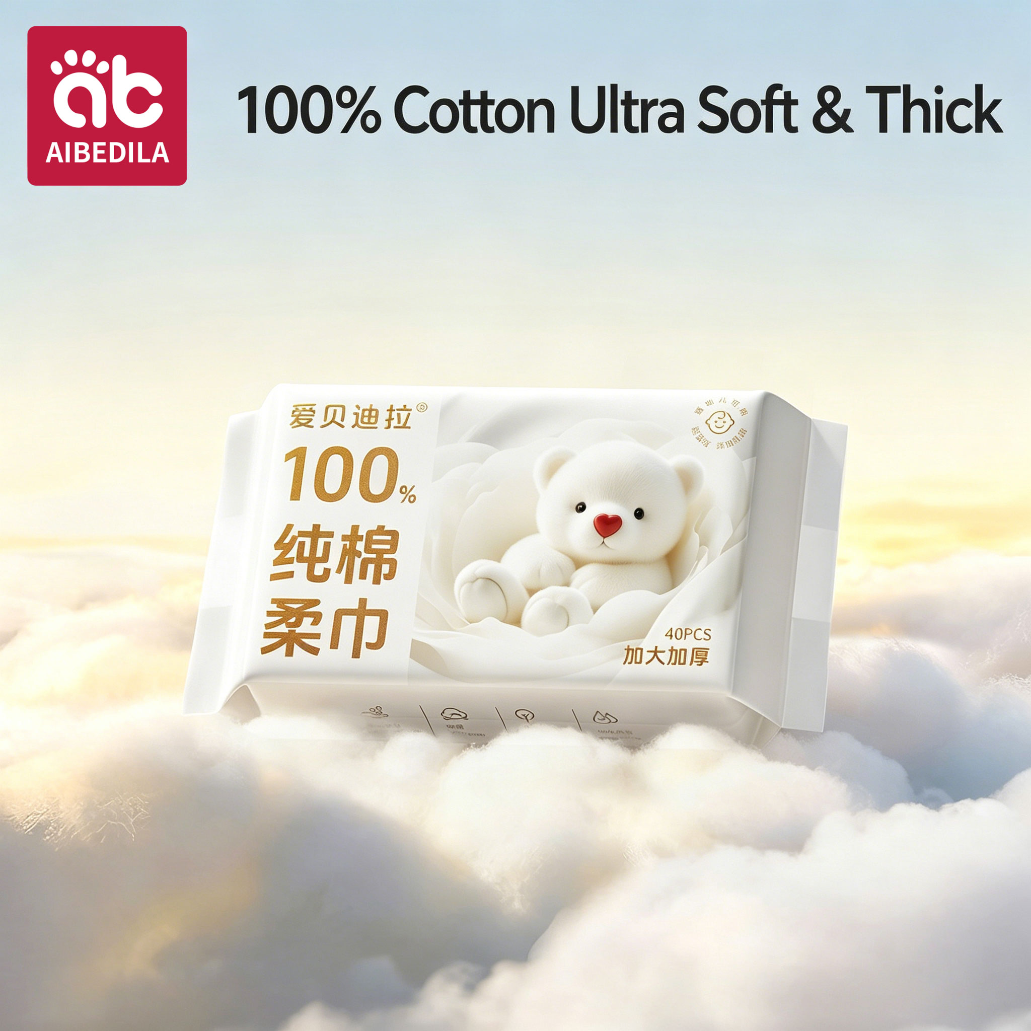 100% Cotton Dry Wipes Sensitiv - Skincare Newborn ulasan dan harga