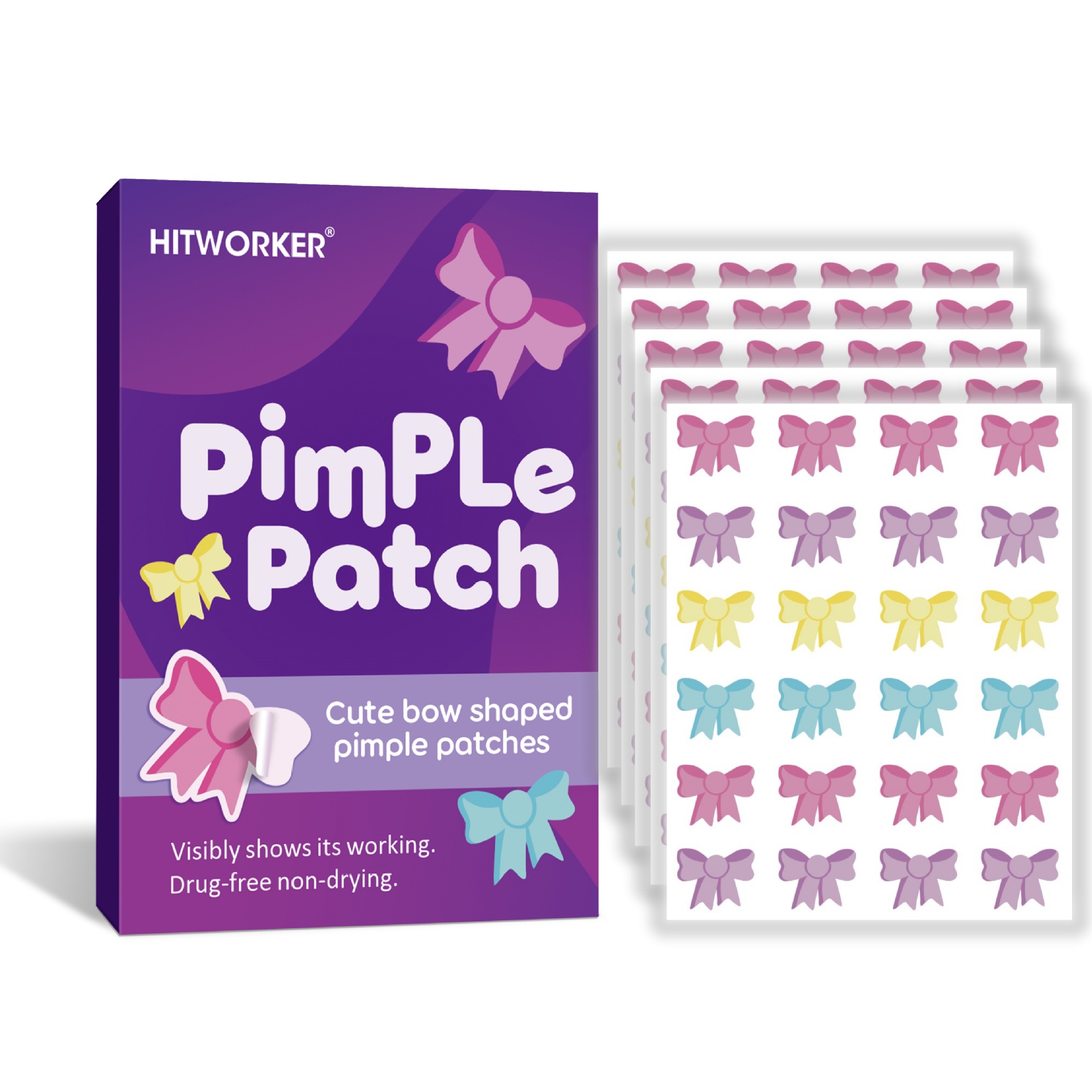 120Pcs Bow Shaped Acne Pimple  - Hydrocolloid Acne Patch ulasan dan harga