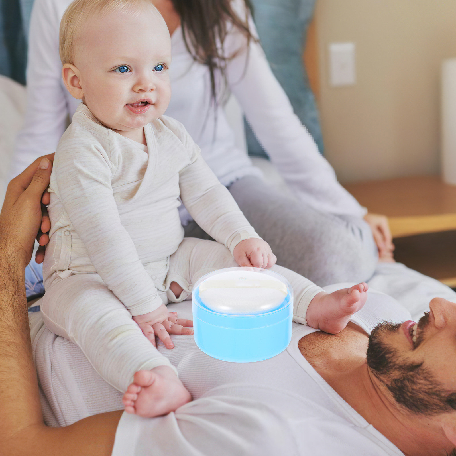 Baby Powder Puff Container Por - Skincare Newborn ulasan dan harga