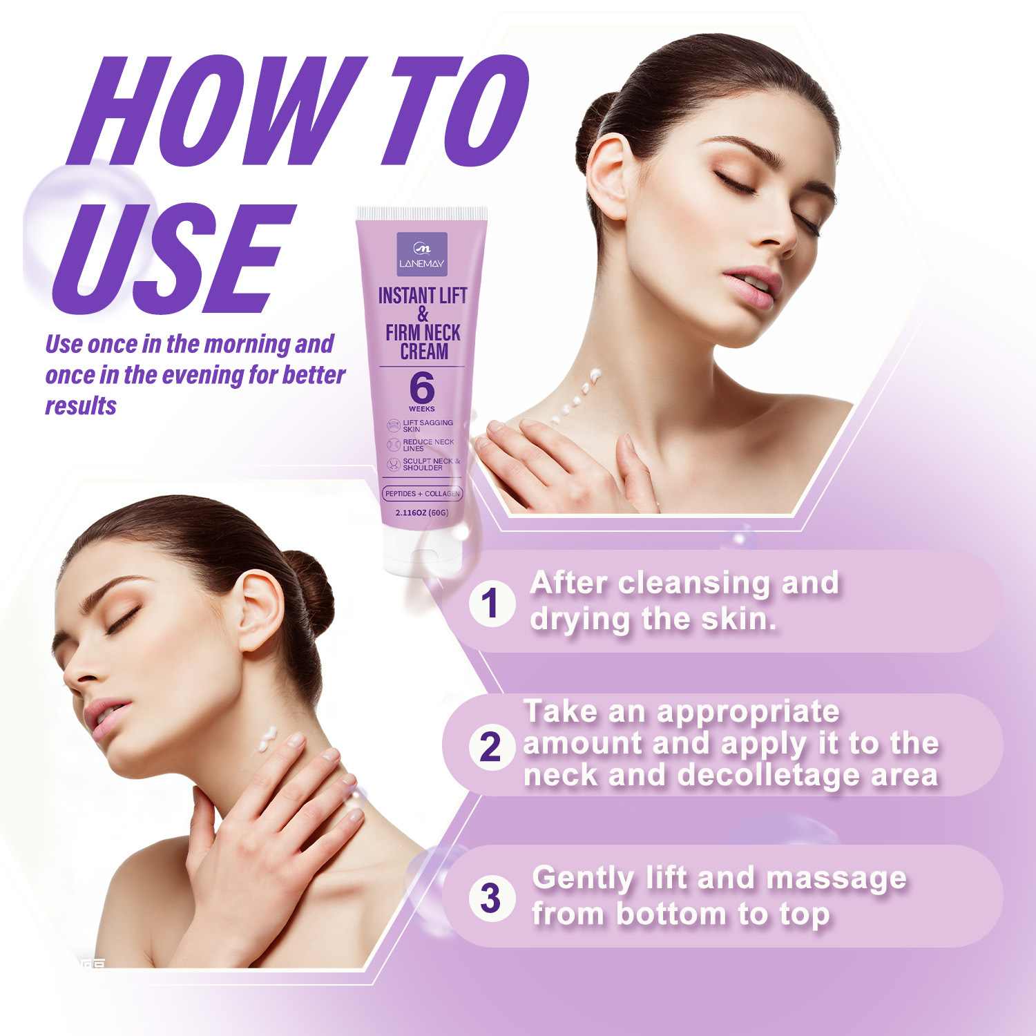 Instant Lift Firm Neck Cream w - Peptide Neck Cream ulasan dan harga