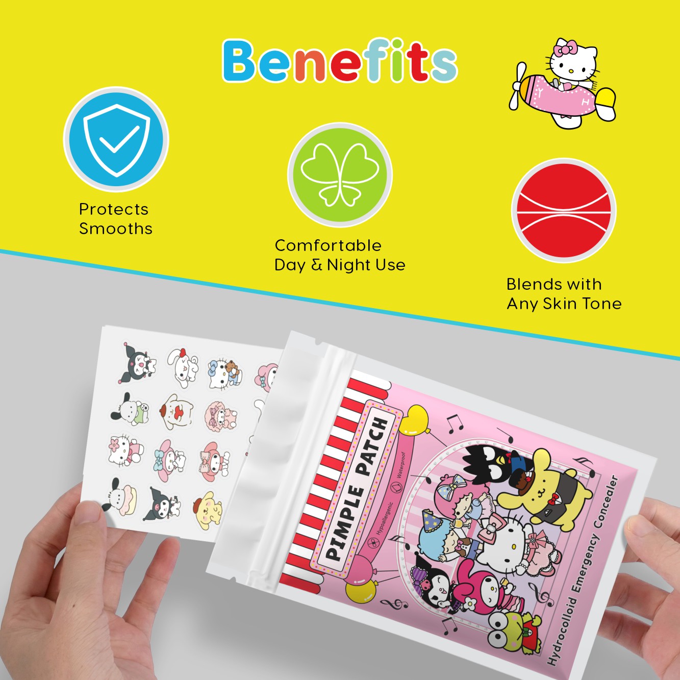 20/100pcs Hello Kitty Hydrocol - Hydrocolloid Acne Patch ulasan dan harga