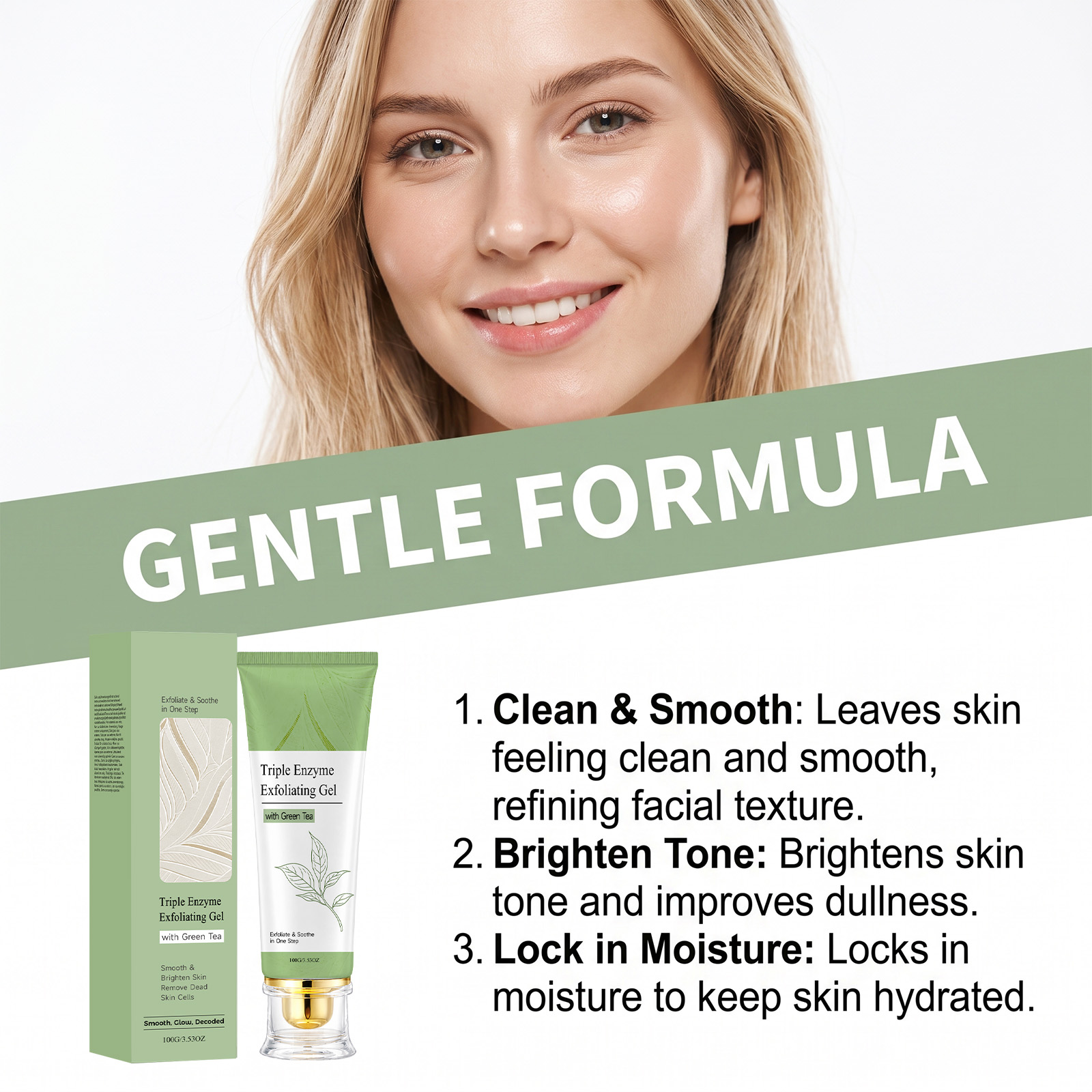 Green Tea Exfoliating Gel Deep - Aha Bha Exfoliant ulasan dan harga