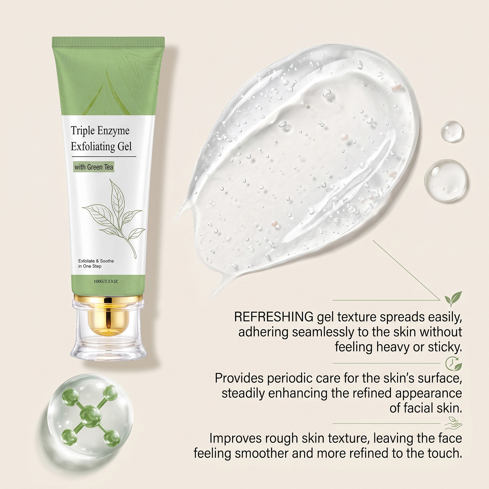 Green Tea Exfoliating Gel Deep - Aha Bha Exfoliant ulasan dan harga