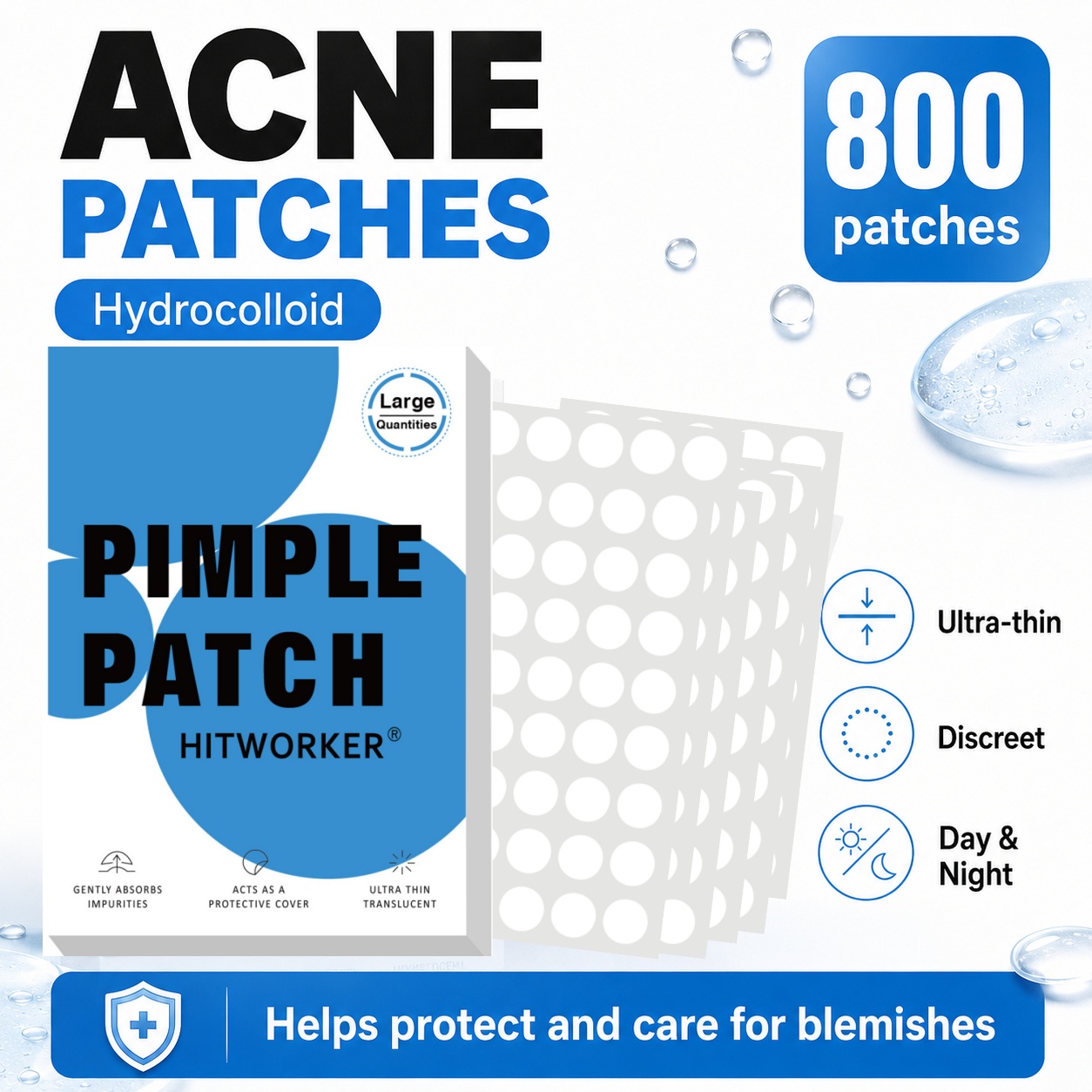 800Pcs Hydrocolloid Acne Pimpl - Hydrocolloid Acne Patch ulasan dan harga