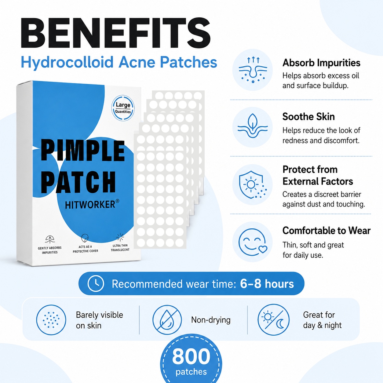800Pcs Hydrocolloid Acne Pimpl - Hydrocolloid Acne Patch ulasan dan harga